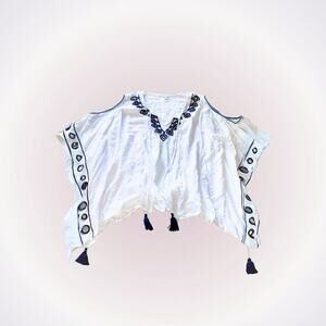 Accuracy White Kaftan Bathing Suit Cover-Up | Sz M